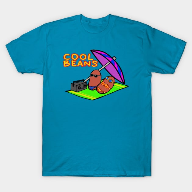 Cool Beans at the Beach T-Shirt by wolfmanjaq